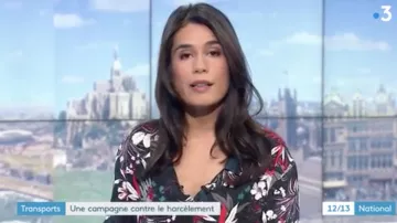 Le chemisier à fleurs Mango de E­mi­lie Tran N'­guyen dans le 12/13 du 5 mars 2018