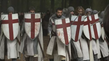 The shield of the Order of the Temple of Landry (Tom Cullen) in Knightfall