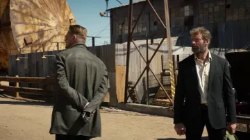 the military jacket of Donald Pierce (Boyd Holbrook) in Logan