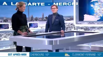 La Jupe verte imprimée à nœud  de Marine Vignes dans Météo à la carte du 07/03/2018