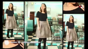 La Robe bleu nuit bi-matière conseillée par Sophie Brafman pour les morpho en A dans C'est au programme du 08/03/2018