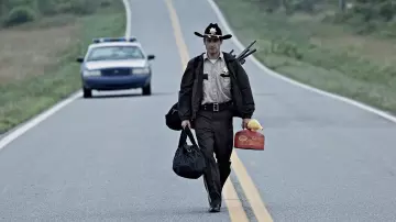 Le blouson de shériff de Rick Grimes (Andrew Lincoln) dans The Walking Dead S01E01