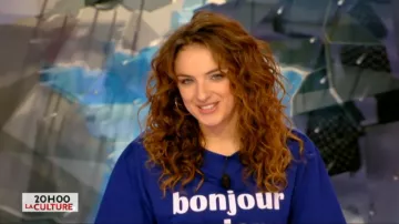Le t-shirt Bonjour Madame de Camille Lavabre dans La météo de L'info du vrai du 19/02/2018