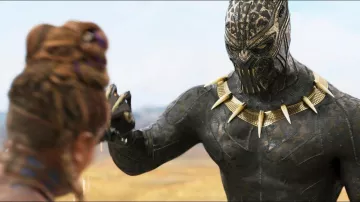 The mask of the jaguar by Erik Killmonger (Michael B. Jordan) in a Black Panther