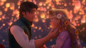 The replica of the pink dress and the purple of Rapunzel in Rapunzel