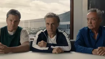 The tracksuit jacket Dusan Mirkovic (Christoph Waltz) in Downsizing
