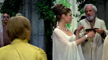 Prin­cess Leia's (Car­rie Fi­sher) ceremony wig in Star Wars