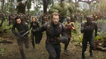 The replica of the shield of Captain America (Chris Evans) in the Avengers : Infinity War