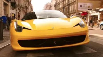 The 2010 Ferrari 458 Italia yellow view in Taxi 5