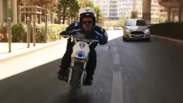 The bike Yamaha PW 80 d, Anouar Toubali in Taxi 5