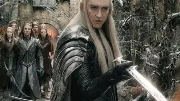 The sword of Thranduil (Lee Pace) in The Hobbit : The Battle of the Five Armies