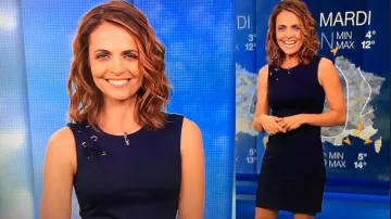 La robe avec laçage sur l'épaule droite de Cali Morales dans La météo M6 du 21/03/2018