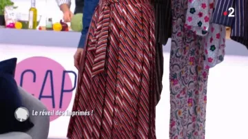 La jupe plissée à rayures conseillée par Sophie Brafman dans C'est au programme  du 21/03/2018