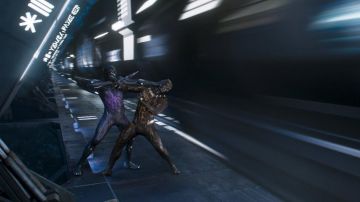 The mask of golden jaguar of Killmonger (Michael B. Jordan) in a Black Panther