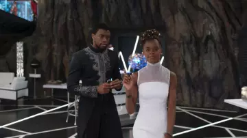 T'­Challa's (Chad­wick Bo­se­man) black top as seen in Black Pan­ther