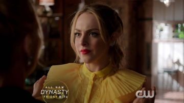 The top yellow Givenchy Fallon Carrington (Elizabeth Gillies) in Dynasty S01E17