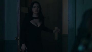 Noir Combinaison avec de la dentelle corset porté par Veronica Lodge (Camila Mendes) à Riverdale S02E17
