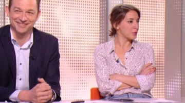 The printed shirt of Nadia Daam in 28 minutes of 28/03/2018
