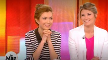 Le T shirt rayé à col perlé de Véronique Mounier dans William à midi du 06/04/2018