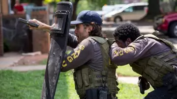 Black T-shirt Gang Unit, Chris Allen (Casey Affleck) in Triple 9