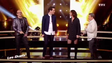 La robe Saint Laurent noire de Zazie dans The Voice le 07.04.18