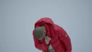 The red jacket Moncler Drake in the clip Hotline bling