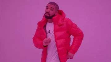 The red jacket Moncler Drake in the clip Hotline bling