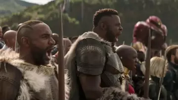 M'­Baku's (Wins­ton Duke) fur protections as seen in Avengers: Infinity War