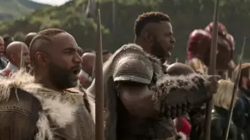 M'­Baku's (Wins­ton Duke) fur and leather bracers as seen in Avengers: Infinity War
