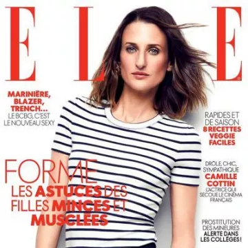 Le top marinière Petit Bateau de Camille Cottin en couverture de Elle 13/04/2018