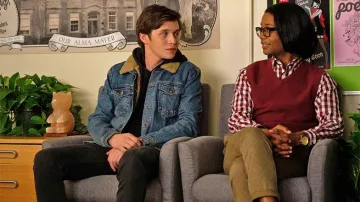 Veste en jean porté par Simon Spier (Nicke Robinson) comme on le voit dans l'Amour, Simon