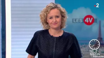 Le T-shirt en cuir tressé main de Caroline Roux dans Télématin du 16/04/2018