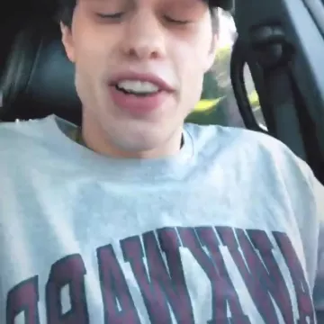La sudadera gris "Awkward" urban outfitters de Pete Davidson de SNL en la historia de instagram