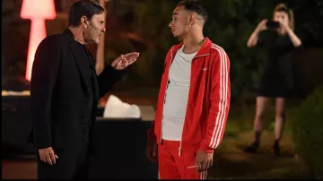 La chaqueta roja Adidas Originals Beckenbauer usada por Biggistar (Yvick Letexier) en la película Place Publique