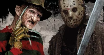 The mask is latex Jason Voorhees in FREDDY VS. JASON