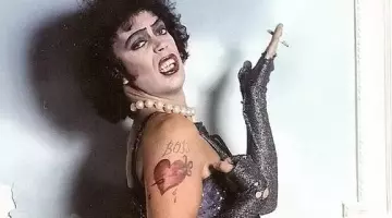 The tattoo "Boss" of Dr. Frank-N-Furter (Tim Curry) in The Rocky Horror Picture Show
