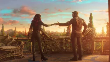 The leather pants of Gamora (Zoe Saldana) in The Guardians of the Galaxy Volume 2