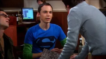 The t-shirt Superman Blue Shield Sheldon Cooper in The Big Bang Theory