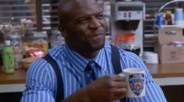 The mug NYPD Sergeant Terry Jeffords (Terry Crews) in Brooklyn Nine-Nine S03E09