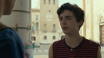 The pendant star of David Elio Perlman (Timothée Chalamet) in Call me by your name
