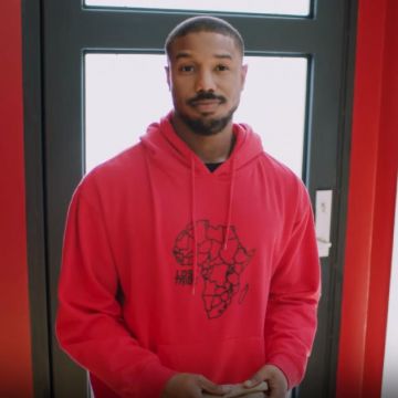 "Killmonger" Red Lost Tribe Hoodie worn by Michael B. Jordan as seen in Instagram
