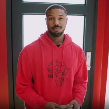 "Killmonger" Red Lost Tribe Hoodie worn by Michael B. Jordan as seen in Instagram