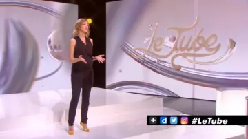 La combinaison jumpsuit de grossesse de Isabelle Ithurburu dans Le tube du 28/04/2018