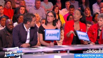 The tight-fitting Dress, striped Agathe Auproux in #TPMP't Touch my post of the 26/04/2018
