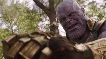 Thanos' slashed face mask (Josh Bro­lin) as seen in Aven­gers: In­fi­nity War