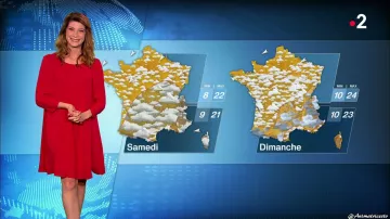 La Robe rouge de Chloé Nabédian dans La méto de France 2 du 01/05/2018