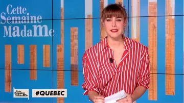La camisa a rayas rojas y blancas Sandro de Marion Seclin en Esta semana Madame del 05/05/2018