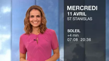 Le top rose de Cali Morales dans La météo M6 du 10/04/2018