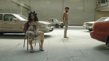 The dress long sleeves printed Sza in the clip, "This is america" by Childish Gambino