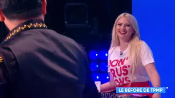 Camiseta De Kelly Vedovelli No confíes en los chicos en #TPMP Touche pas à mon poste del 07/05/2018